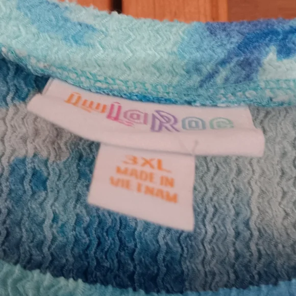 Lularoe Aerial Blue Tie Dye 3xl Tiered Dress EUC!!!! - Picture 3 of 7